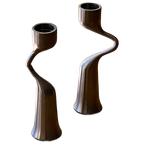 Set Of 2 Stainless Steel Menu Candle Holders thumbnail 1