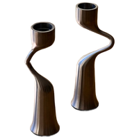 Set Of 2 Stainless Steel Menu Candle Holders