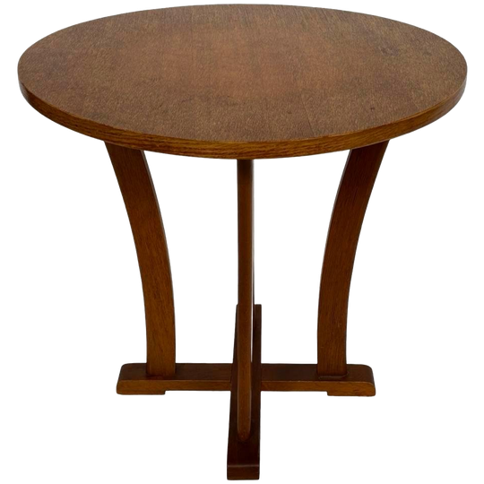 Art Deco Bijzettafel Eiken Jaren 50 Design Minimalisch 1