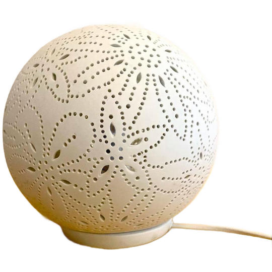 Porseleinen Bollamp Met Bloemmotief 1