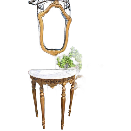 Antieke Console, Sidetable, Wandtafel Met Bijbehorende Spieg 1