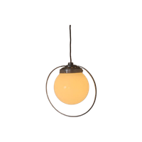 Art Deco Opaline Hanglamp Aluminum Frans