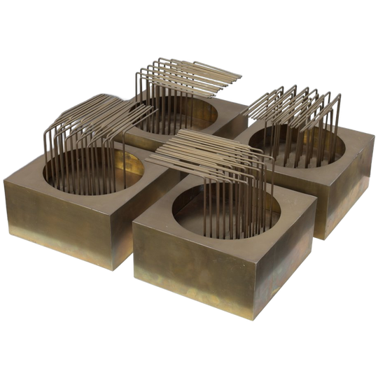 Contemporary Geometric Sculpture In Brass, In The Style Of Harry Bertoia, Europe, 20th Century 1