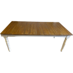 Prachtige Witte Landelijke Teak Eettafel 200 Bij 100 Cm thumbnail 1