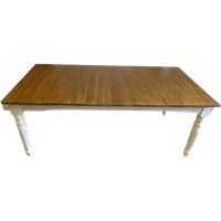 Prachtige Witte Landelijke Teak Eettafel 200 Bij 100 Cm