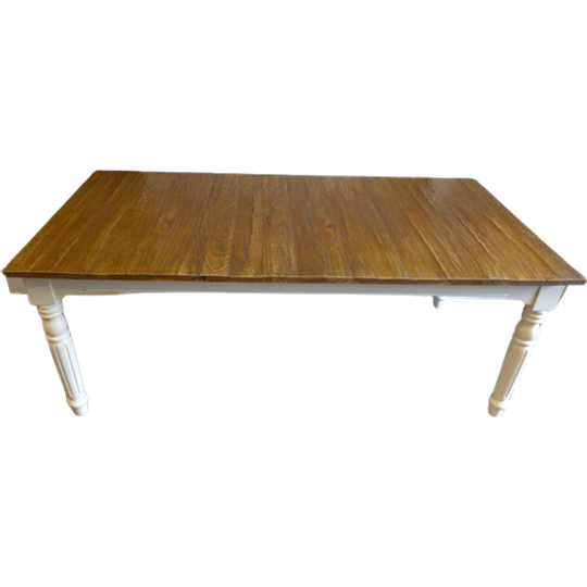 Prachtige Witte Landelijke Teak Eettafel 200 Bij 100 Cm 1