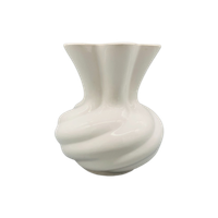 Vintage Swirl Vaas Wit Geglazuurd Keramiek