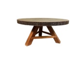 Vintage Brutalist Salontafel, Rond thumbnail 1