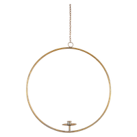 Cirkelvormige Messing Hangkandelaar Met Ketting