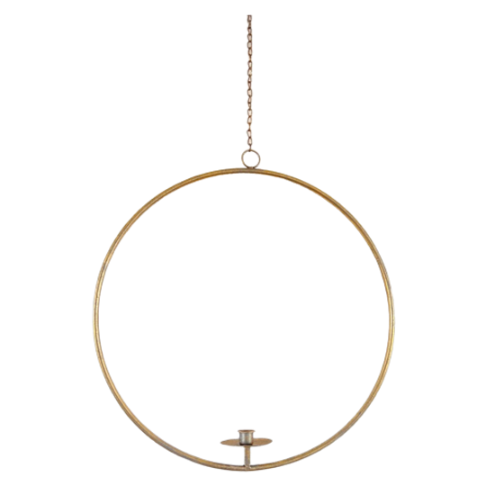 Cirkelvormige Messing Hangkandelaar Met Ketting 1