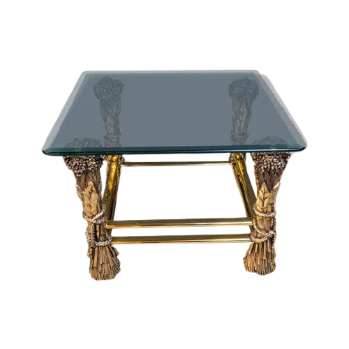 Vintage Brass And Glass Coffee Table, 1960S