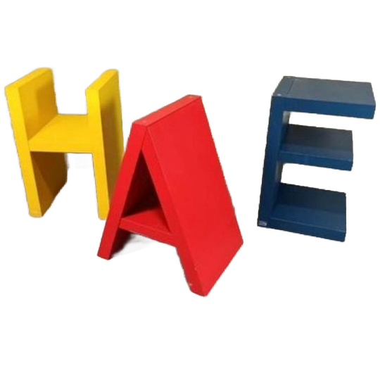 Vintage Set Van Flototto Letters Boekenplanken Pop Art 1