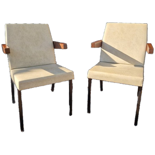 Mid-century Strakke Design Fauteuils In Originele Goede Staat 1
