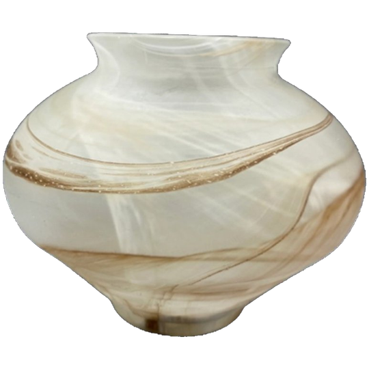 Beeldschone Vaas Gemarmerd Melkglas 1