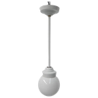 Art Deco Hanglamp Met Witte Glazen Bol thumbnail 1