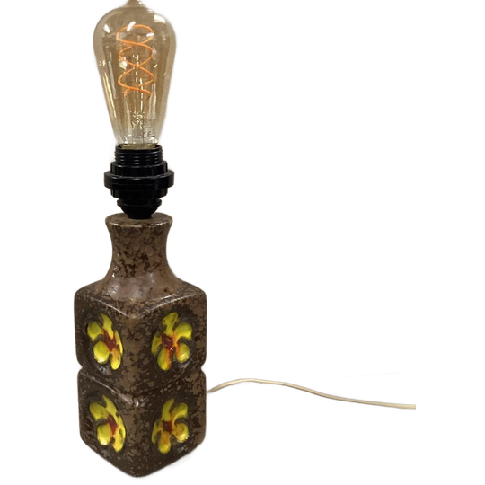 Vintage Deense Keramiek Lampenpoot Flower Power 1