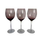 3X Wijnglas Paars Met Gravering thumbnail 1