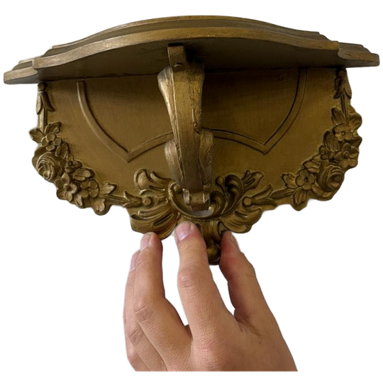 Vintage Houten Gouden Console Tafeltje / Hangtafeltje 1