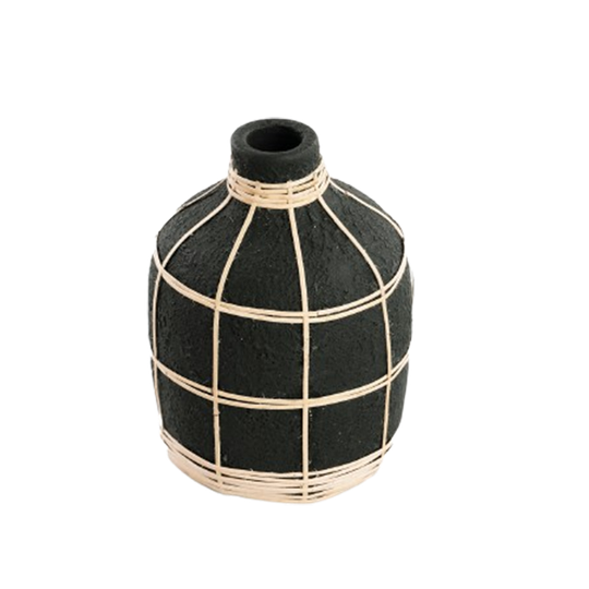 Bazar Bizar | De Whoopy Vaas - Zwart Naturel - S 1