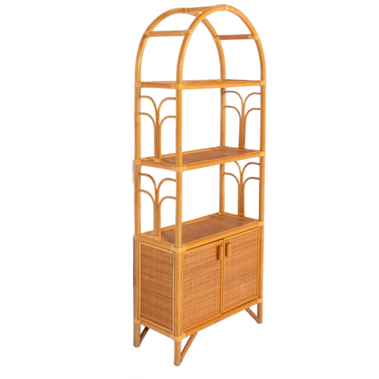 Vintage Bamboo And Rattan Cabinet, 1980’s 1