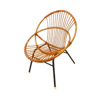 Retro Vintage Rotan Fauteuil Stoel Jaren 60 / 70 Riet