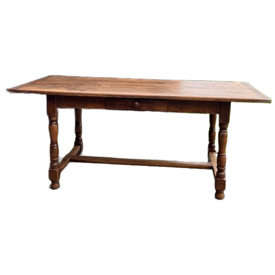 Franse Antieke Rechthoekige Boeren Tafel 1
