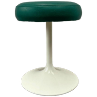 2x Vintage Tulpkrukje Space Age, Voet Wit Skai Zitting Groen