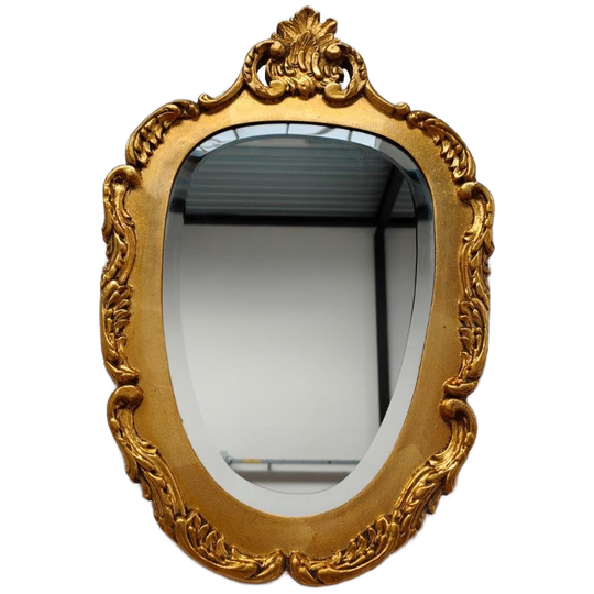 Vintage Goudkleurige Rococo Barok Facet Geslepen Spiegel Schouwspiegel 13 1