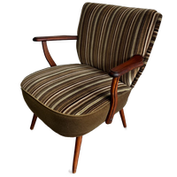 Vintage Gestreepte Fauteuil