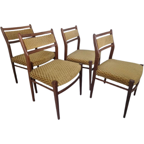 4 Vintage Deense Teak Houten Stoelen Design