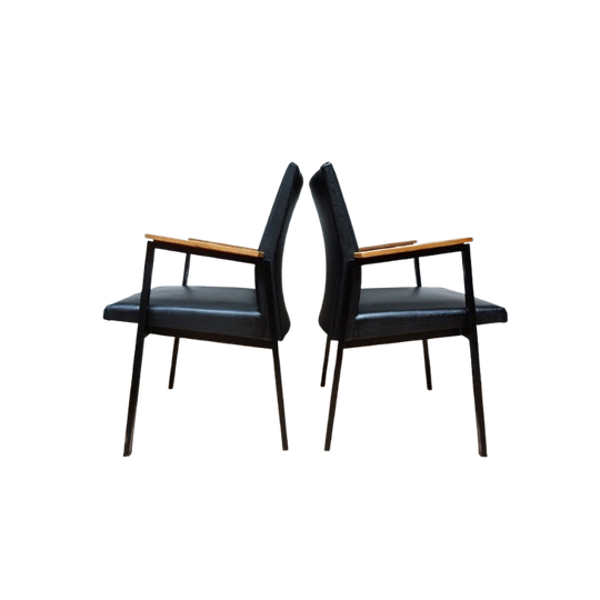 Set Van 6 Industriele Midcentury Armstoelen/ Vergaderstoelen 1