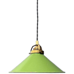 Groen Emaille Hanglamp Met Messing Armatuur thumbnail 1
