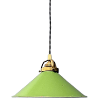 Groen Emaille Hanglamp Met Messing Armatuur
