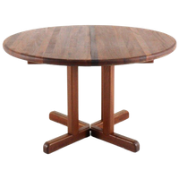 Vintage Ronde dyrlund 2x Verlengbare Eettafel Massief Teak