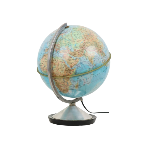 Verlichte Wereldbol Lamp 1970 Standaard Globe Nederlands Gdp Italië