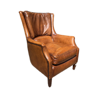 Compacte Schapenleren Fauteuil Cognac Bruin Lendesteun