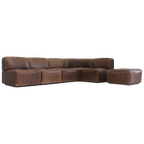 Vintage De Sede Ds15 Bruin Leer Modulair Sofa 1970S thumbnail 1