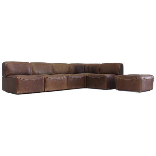 Vintage De Sede Ds15 Bruin Leer Modulair Sofa 1970S 1