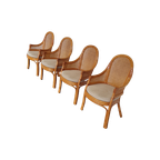 4 X Rattan /webbing Dining Chairs 80s In Beautiful Condition thumbnail 1