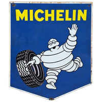 Stoer En Xl Groot Dubbelzijdig Emaille Bord Van Michelin.