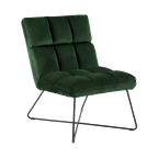 Zaragoza Fauteuil Fluweel - Groen Met Zwarte Poten thumbnail 1