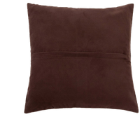 Bazar Bizar | De Four Panel Leather Kussenhoes - Chocolade - 40x40