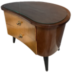 Small Kidney Shaped Cabinet With Glass On Top 1960S thumbnail 1