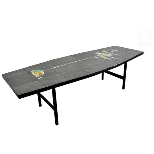 Vintage Coffee Table / Salontafel Met Tegeltjes Moises 1