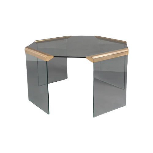 Gallotti & Radice Hexagon Glas Messing Salontafel