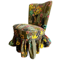 Vintge Gebloemde Cocktailstoel / Eenzit / Fauteuil