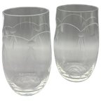 Set Antieke Waterglaasjes Kristal Geslepen 2 Stuks thumbnail 1