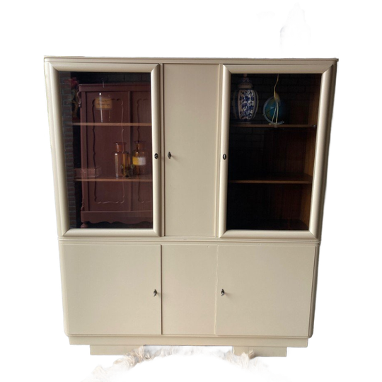 Antiek Vintage Art Deco Vitrinekast,buffetkast Restyled 1