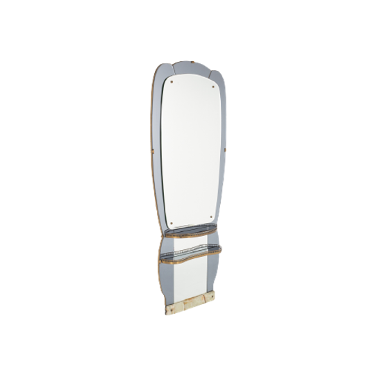 Italian Mid-century Modern Full Length Mirror / Spiegel / Wandspiegel From Crystal Art 1960s 1