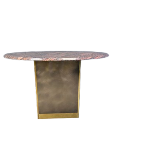 Vintage Round Granite And Brass Center Table By Belogchrom, 1970s 1